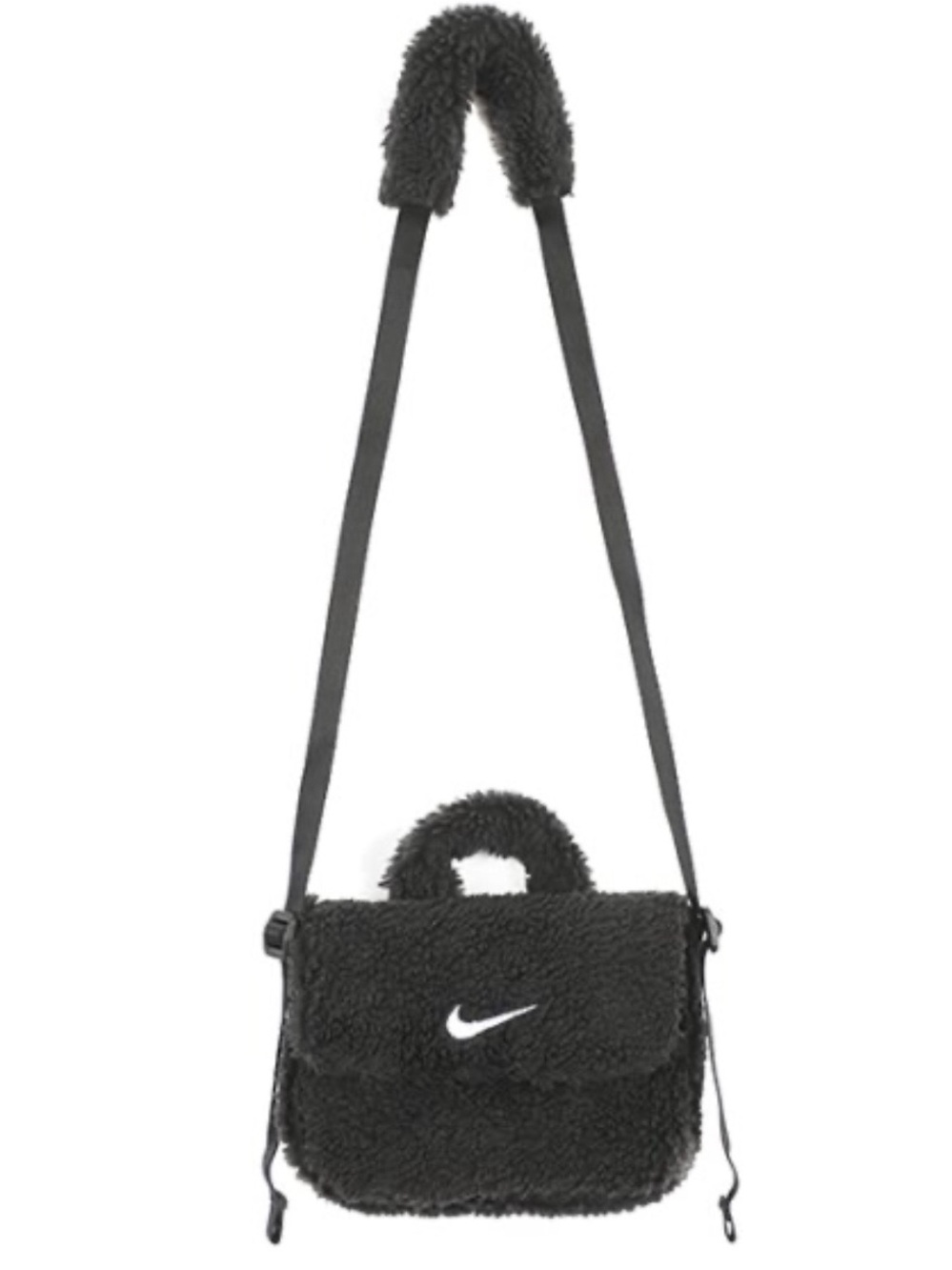 ‼️SALE‼️ Nike Black Sherpa Crossbody with small top handle Shoulder Bag